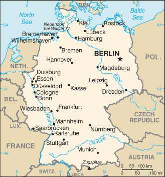 The map of Germany.