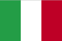 The national flag of Italy.