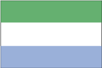 The national flag of Sierra Leone.