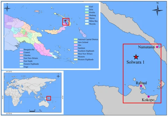 The location of Solwara I in the Bismarck Sea.