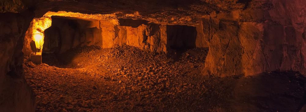 mining tunnel, rocks