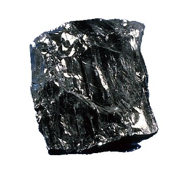 A photo of black, shiny anthracite.