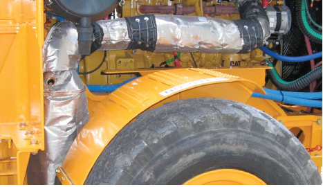 Mining Vehicle, Exhaust & Catalyst Insulated