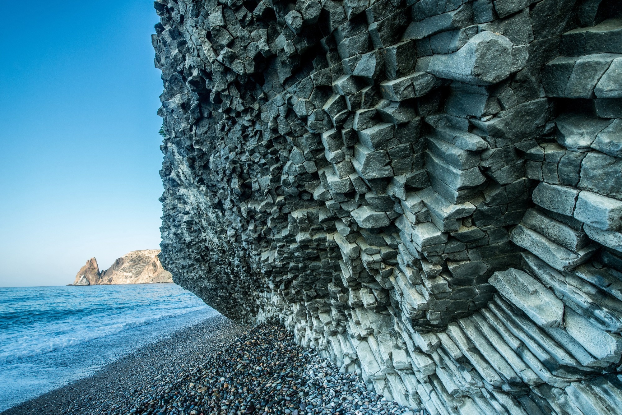 graphite rocks on the beach