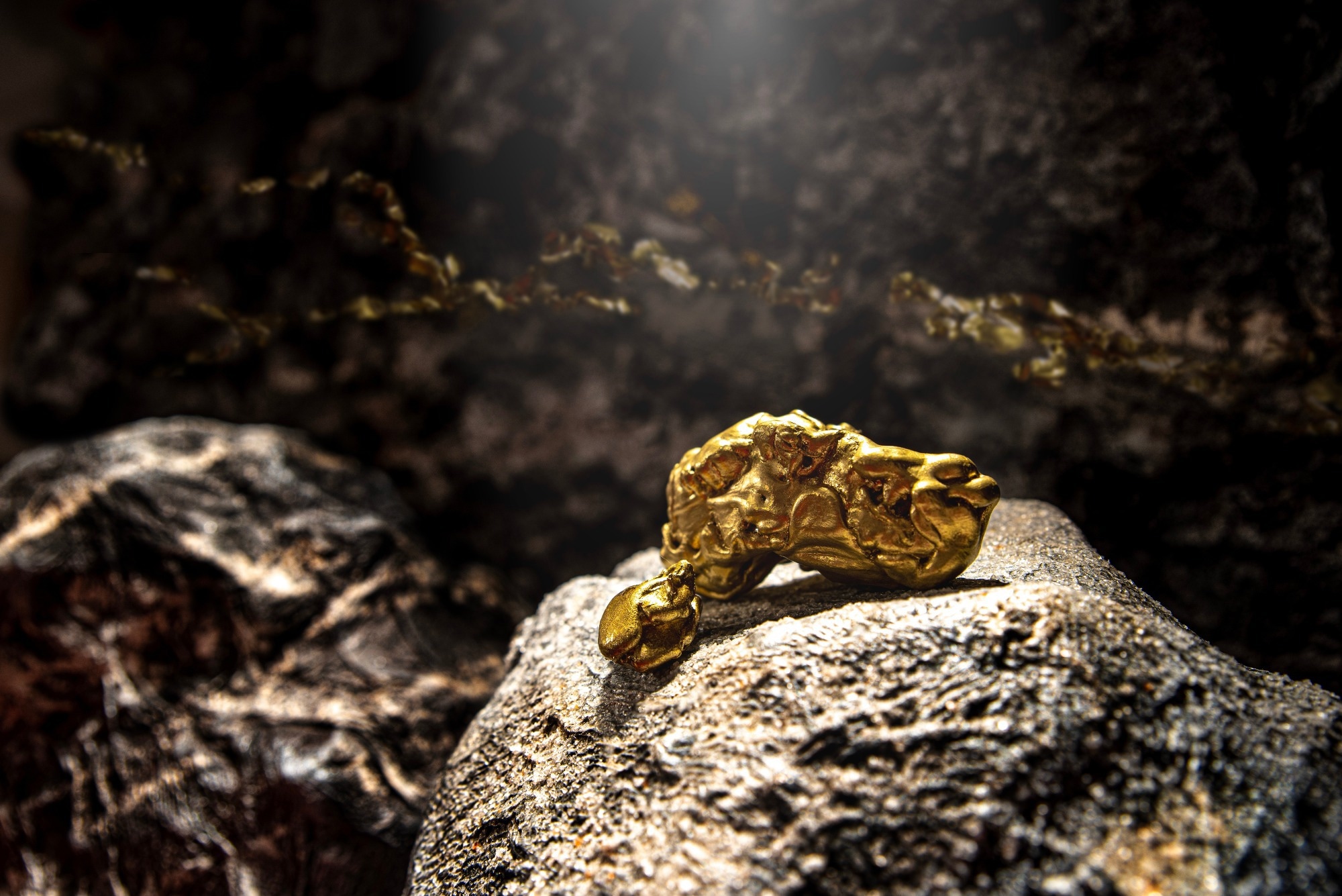 Close-up image of a gold nugget