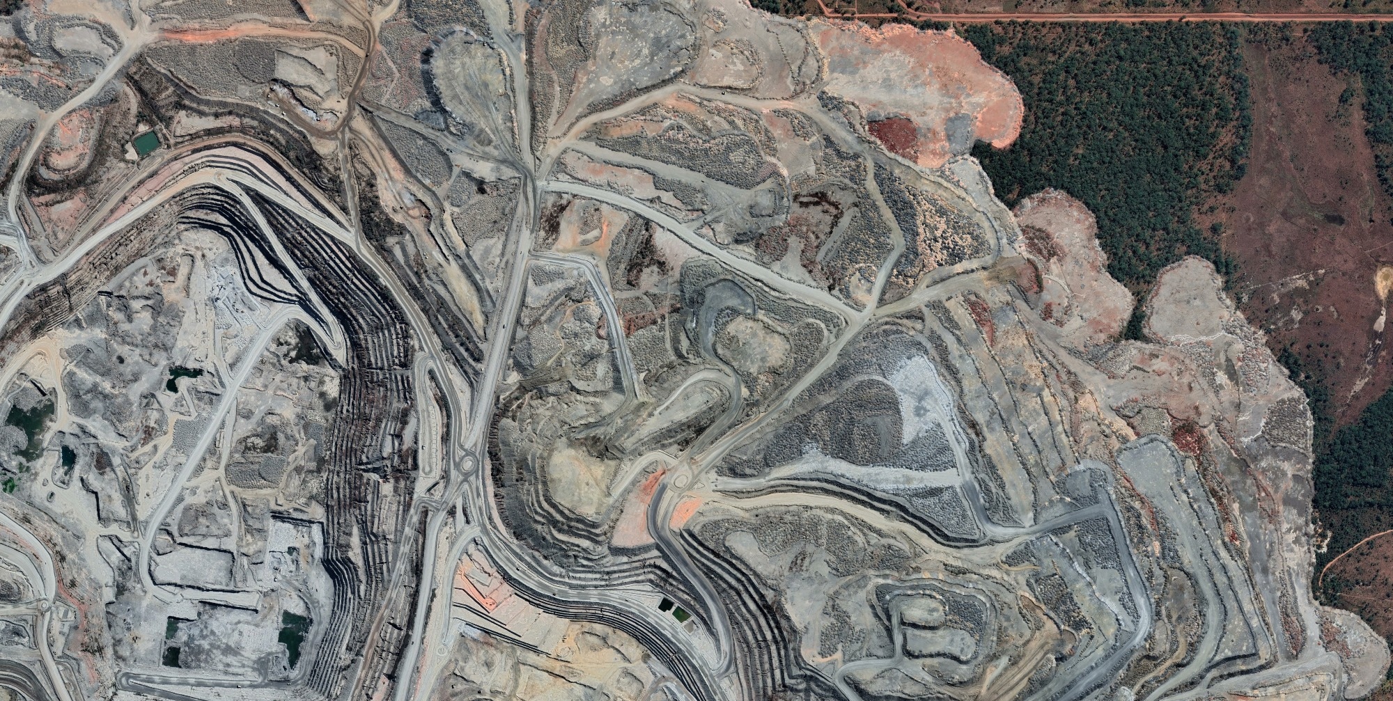 Aerial view of the Kansanshi copper mine in Zambia