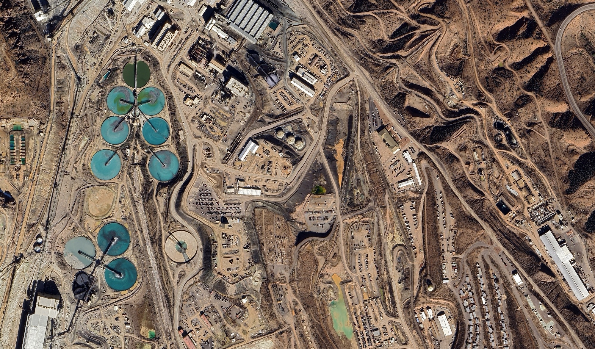 Morenci Copper Mine, Arizona, USA: High-Resolution Aerial View of Massive Open-Pit Mining and Industrial Geology
