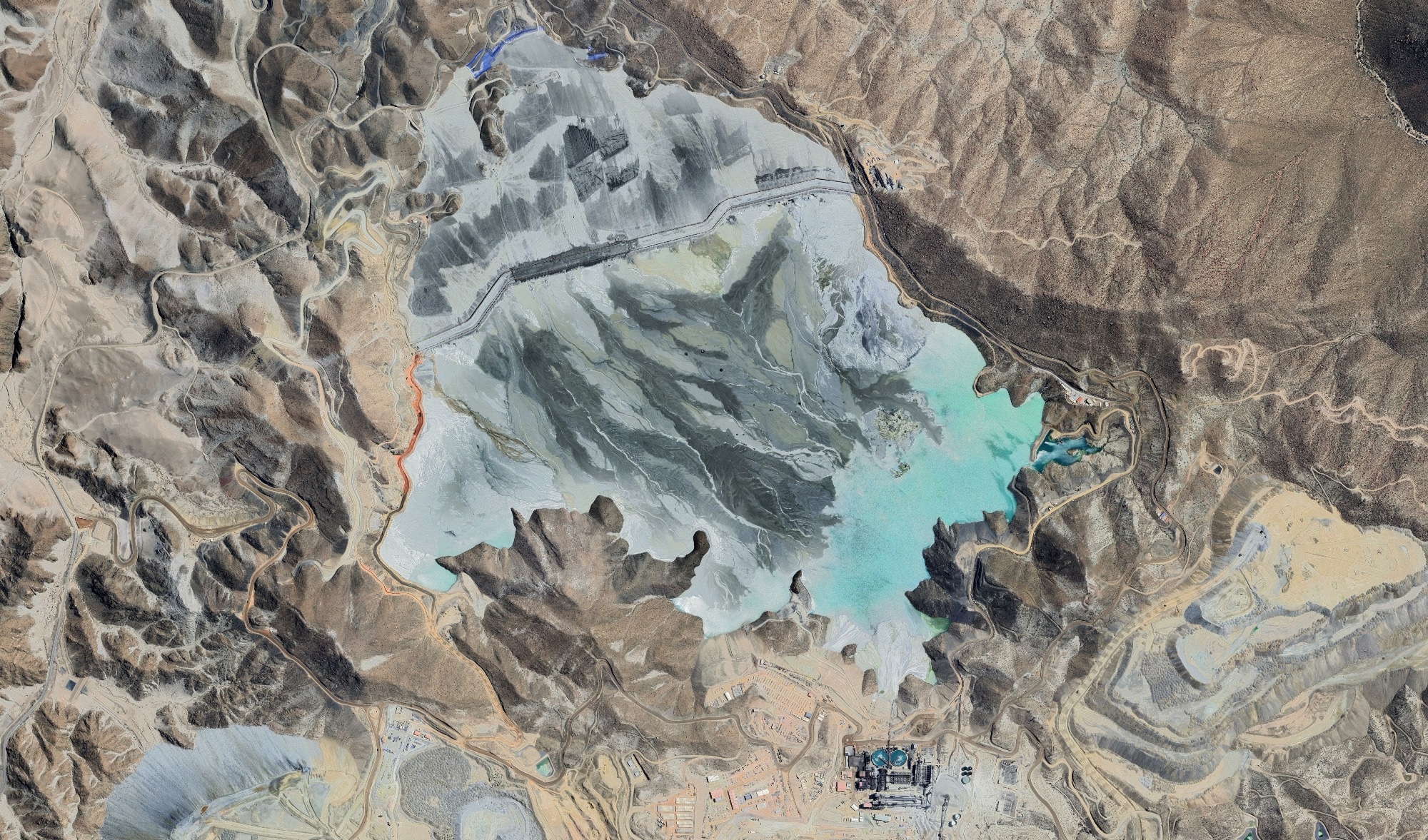 Cerro Verde Copper Mine, Peru: High-Resolution Aerial View of Massive Open-Pit Mining and Andean Industrial Landscape