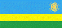 The national flag of Rwanda.
