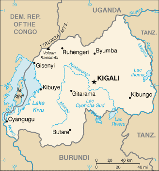 The map of Rwanda.