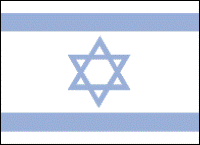 The national flag of Israel.