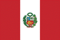 The national flag of Peru.