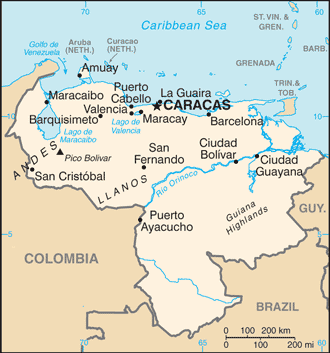 The Map of Venezuela.