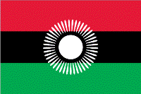 The national flag of Malawi.