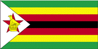 The national flag of Zimbabwe.
