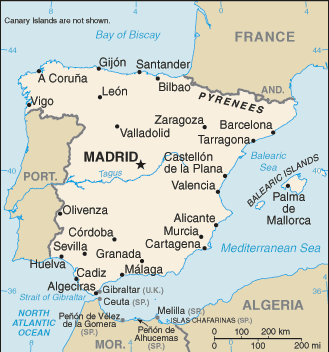 The map of Spain.