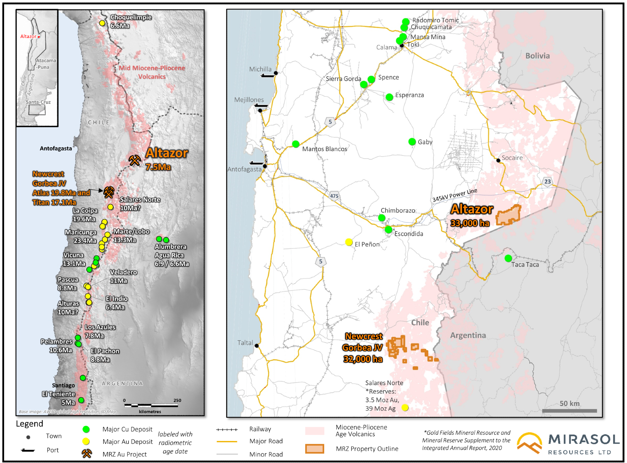 Mirasol Resources Offers Updates on Altazor and Gorbea Gold Projects in Chile.