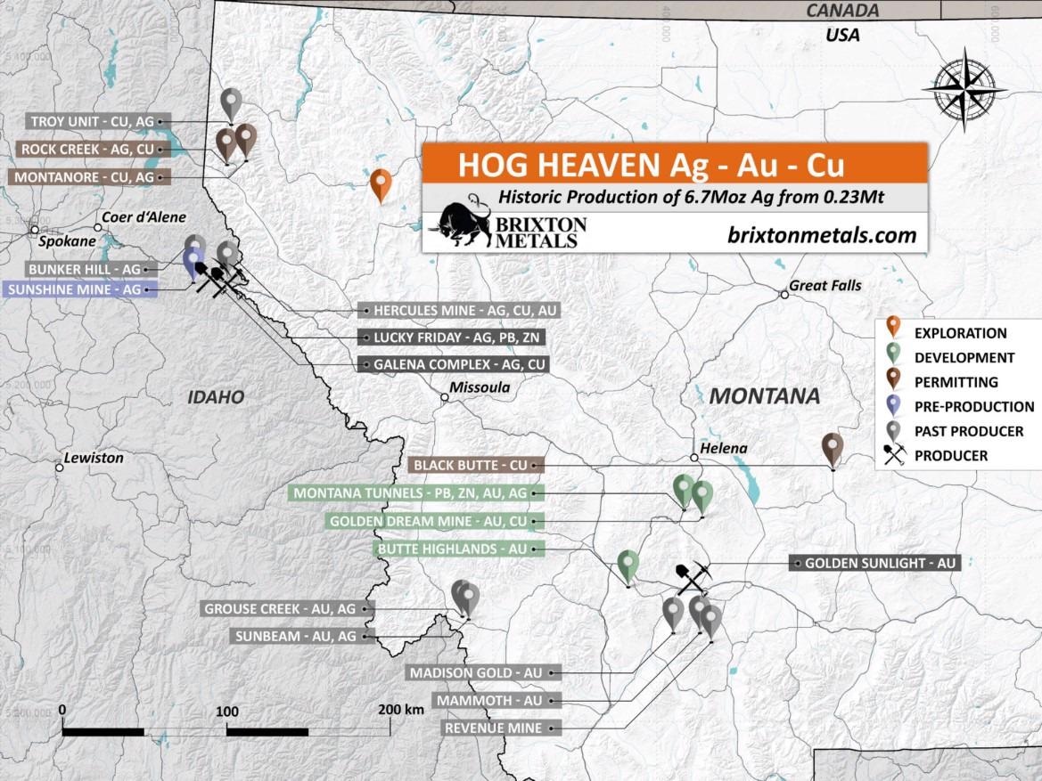 Brixton Metals Announces USD$500,000 from Ivanhoe Electric for the Hog Heaven Project.