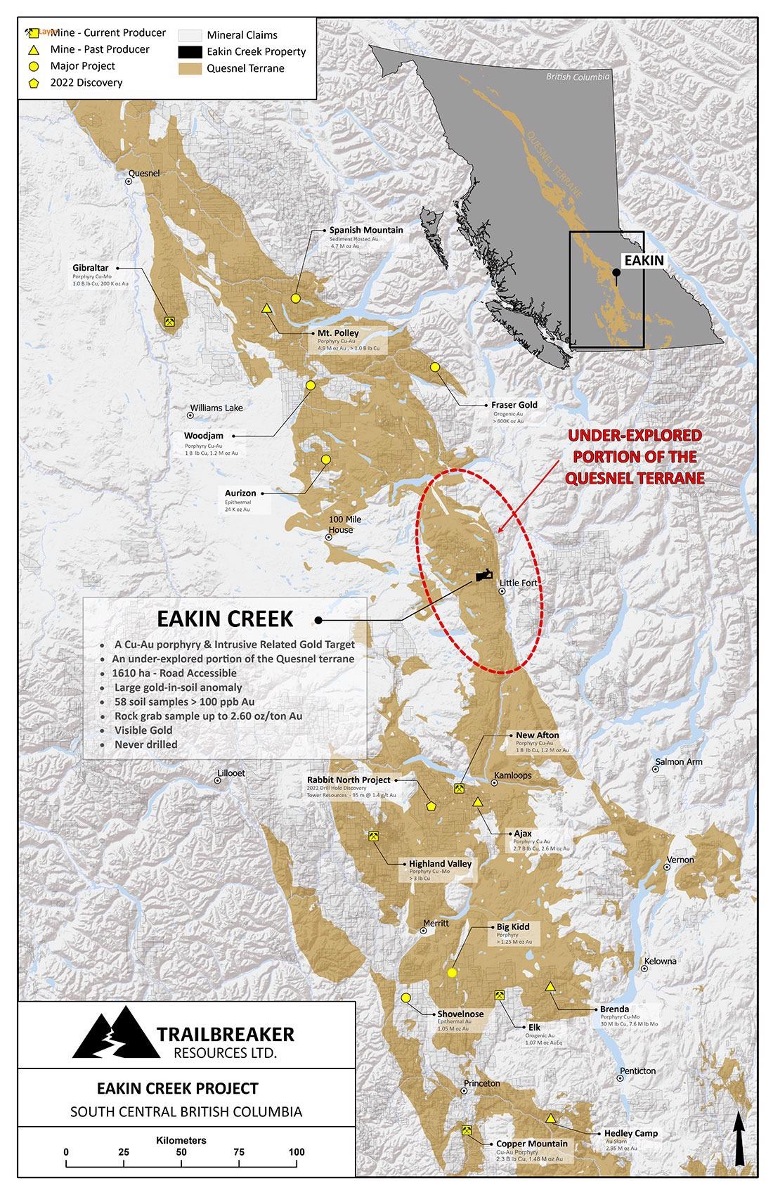 Trailbreaker Resources Ltd. Announces the Completion of Phase 1 Exploration Program at Eakin Creek Property.
