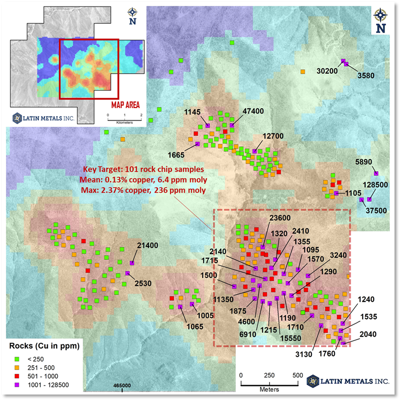 Latin Metals Announces Results of a Recently Finished Rock Sampling Program.