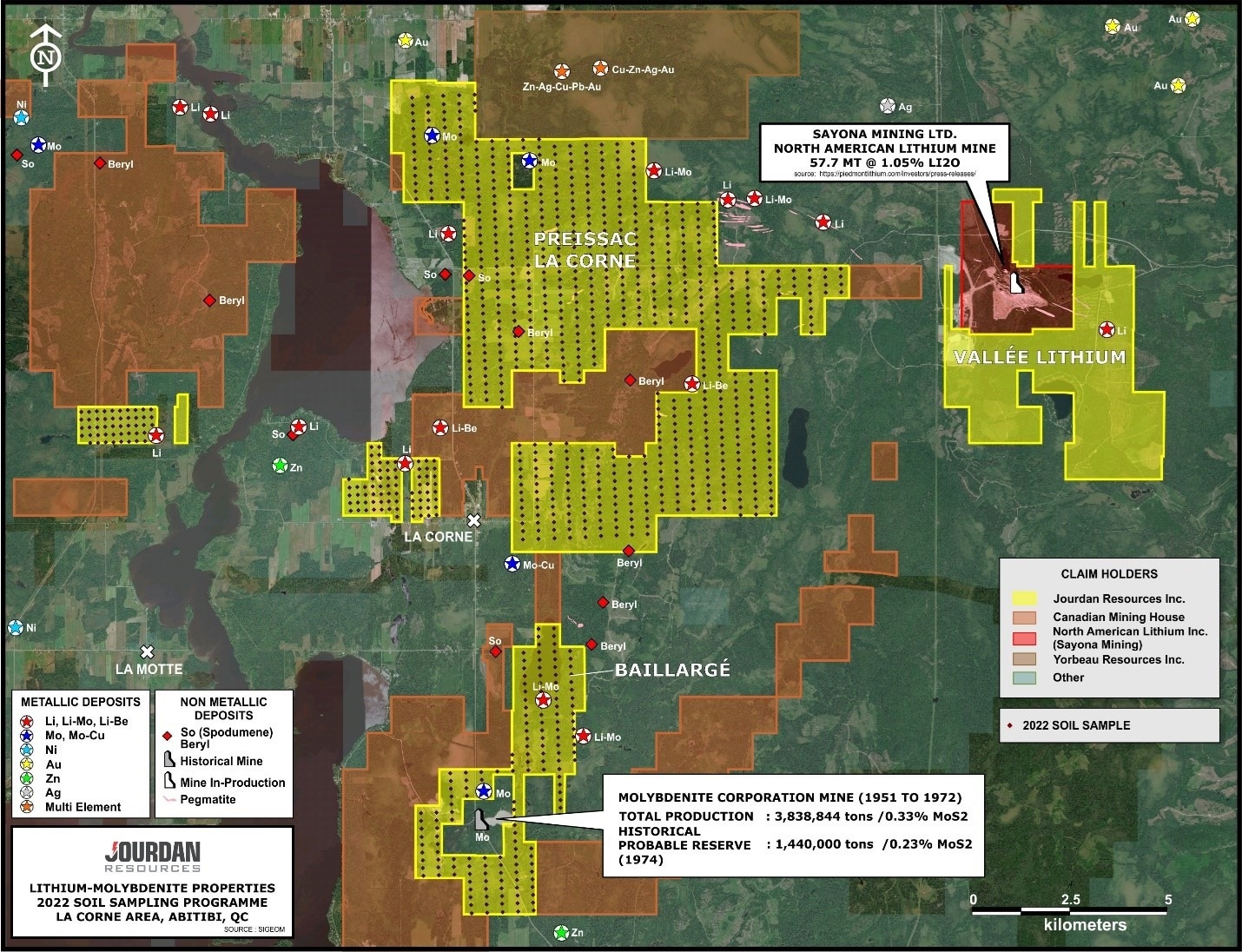Jourdan Commences Soil Sampling Program on Claims in Quebec.
