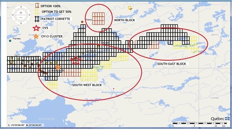 Spod Lithium, Pegmatites, James Bay Territory