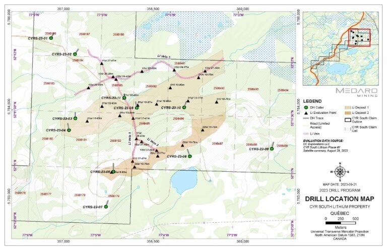 Medaro Mining Successfully Completes Diamond Drilling Program at CYR South Lithium Property