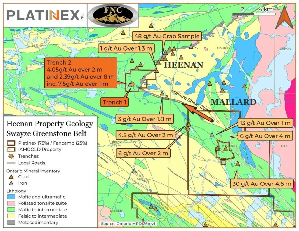 Platinex Reports the Start of Diamond Drilling at the Heenan Gold Project