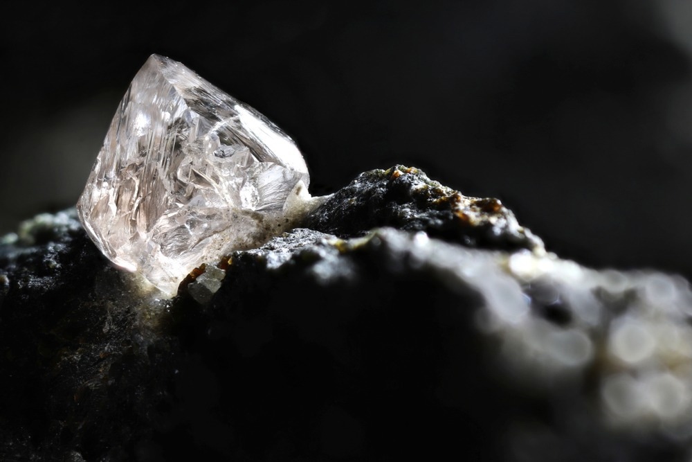 diamond with black background