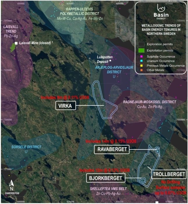 Basin Energy Confirms Significant Uranium Mineralization Across Swedish Projects