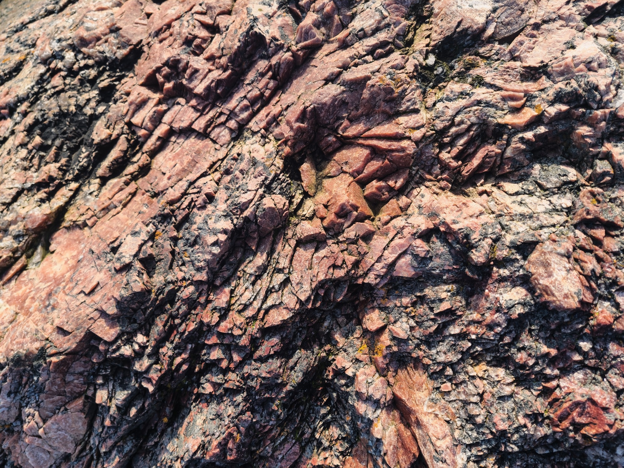 crystalline rock formation close up