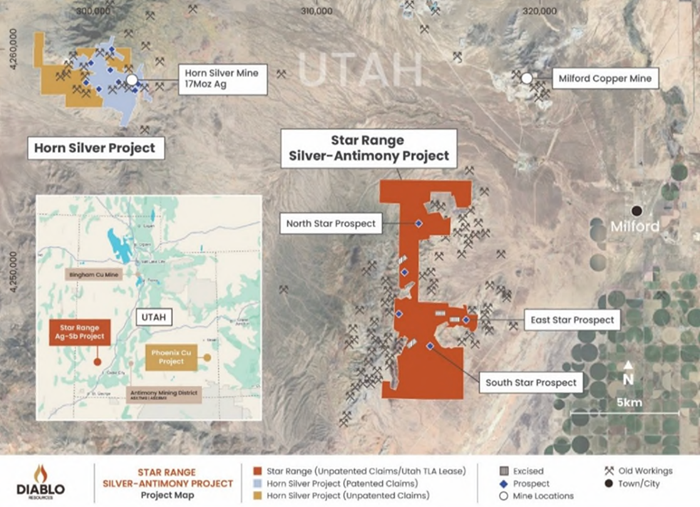 Diablo Extends Star Range Silver-Antimony Trend Beyond 3 km Ahead of Maiden Drilling