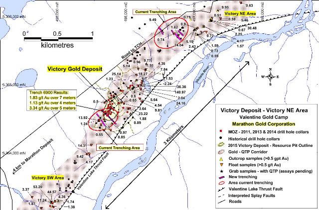 Marathon Gold Announces Positive Results from Victory Deposit Area, Valentine Gold Camp