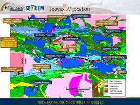 Midland Reports the Commencement of Drilling Program to Test New Targets on Jouvex