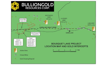Bullion Gold Signs Option Agreement to Completely Acquire Bousquet Property