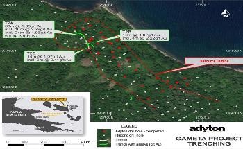 Adyton Resources Offers Update on Auxiliary Trenching at Gameta Gold Project
