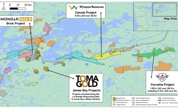 TomaGold Acquires 107 Claims Near the Lithium Brisk Project