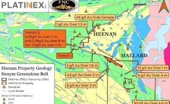 Platinex Reports the Start of Diamond Drilling at the Heenan Gold Project
