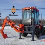 MineMaster R20S:  Mine Utility Vehicle with Rotating Backhoe and Scraper Blade